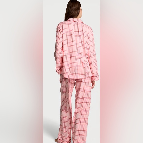 NWT!! Victoria’s Secret Flannel set, Cotton/Modal, Pink Plaid, Large regular. - Picture 4 of 5
